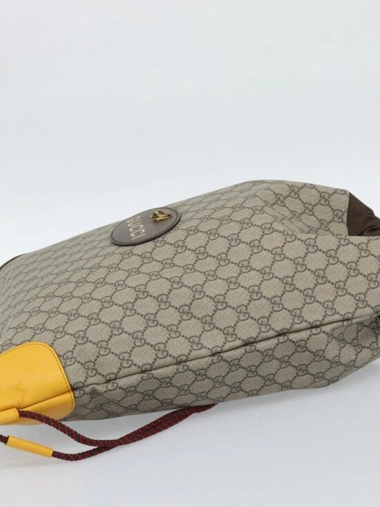 GUCCI GG Supreme Backpack PVC 2way Beige 473872 Auth 186117M main image 13